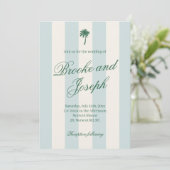 Tropisch palmbebladerd cabana strand retro blauwe kaart (Staand voorkant)