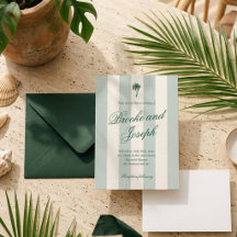Tropisch palmbebladerd cabana strand retro blauwe