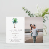 Tropisch palmbericht bestemming bruiloft foto save the date (Staand voorkant)