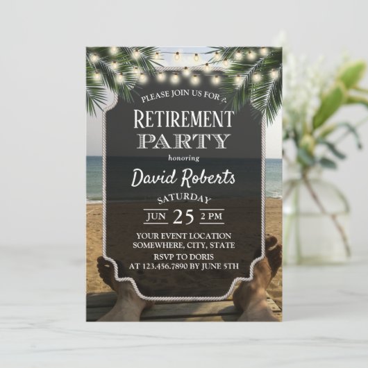 Tropisch palmbeteugelfeest kaart (Staand voorkant)