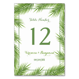 Tropisch palmblaasjes Beach Weddenrolnummer Kaart