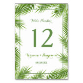 Tropisch palmblaasjes Beach Weddenrolnummer Kaart (Achterkant)