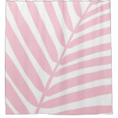 Tropisch palmblad Baby roze Douchegordijn (Voorkant)