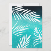 Tropisch palmblad blauw poolfeest Sweet 16 Kaart (Achterkant)