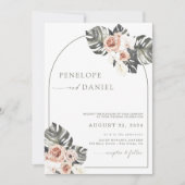 Tropisch palmblad Boho bruiloft Bloemen Kaart (Voorkant)