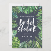 Tropisch palmblad Bridal doudauitnodiging Save The Date (Voorkant)