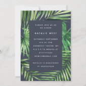 Tropisch palmblad Bridal doudauitnodiging Save The Date (Achterkant)