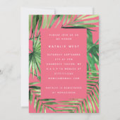 Tropisch palmblad Bridal doudauitnodiging Save The Date (Achterkant)