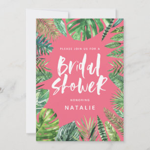 Tropisch palmblad Bridal doudauitnodiging Save The Date