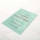 Tropisch palmblad bruiloft  folie uitnodiging (Gedraaid)