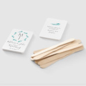 Tropisch Palmblad Circulair Logo Trouwprogramma Handwaaier (Niet-gemonteerd)