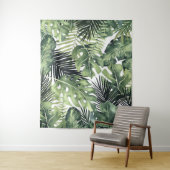 Tropisch palmblad eiland paradijs achtergrond wandkleed (In situ)