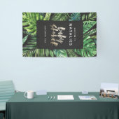 Tropisch palmblad en baby shower met script spandoek (Beurs)