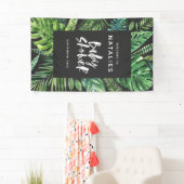 Tropisch palmblad en baby shower met script spandoek (Insitu)