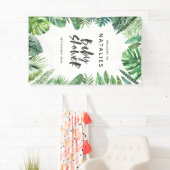 Tropisch palmblad en baby shower met script spandoek (Insitu)