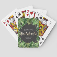 Tropisch palmblad en gouden bachelorette met scrip