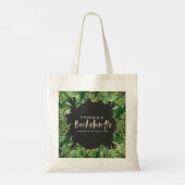 Tropisch palmblad en gouden bachelorette met scrip tote bag (Achterkant)