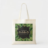 Tropisch palmblad en gouden bachelorette met scrip tote bag (Voorkant)