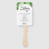 Tropisch palmblad en groen wedding programma handwaaier (Voorkant)