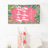 Tropisch palmblad en virtueel vrijgezellenfeest me spandoek (Insitu)