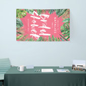 Tropisch palmblad en virtueel vrijgezellenfeest me spandoek (Beurs)