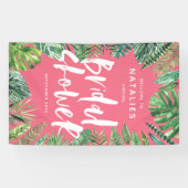 Tropisch palmblad en virtueel vrijgezellenfeest me spandoek (Horizontaal)