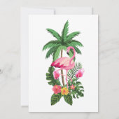 Tropisch palmblad Flamingo Baby shower Kaart (Achterkant)