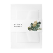 Tropisch palmblad goud 5 uitnodigingen wikkel (Voorkant Voorbeeld)