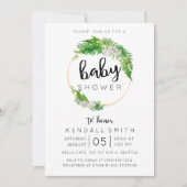 Tropisch palmblad groen Baby shower uitnodiging (Voorkant)
