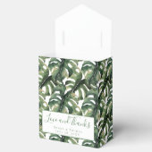 Tropisch Palmblad Groen Gouden Trouw Trouwkaart Be Bedankdoosjes (Geopend)