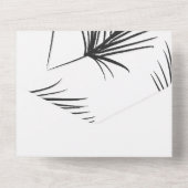 Tropisch Palmblad Handgetekend Zwart Bruiloft All In One Uitnodiging (Achterkant)