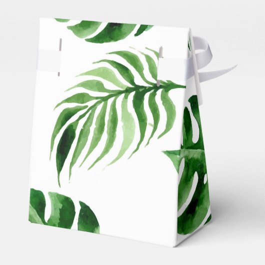 Tropisch palmblad Leaf Birthday Favor Box Bedankdoosjes (Achterkant)