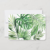 Tropisch palmblad loof RSVP antwoord trouwen  (Achterkant)