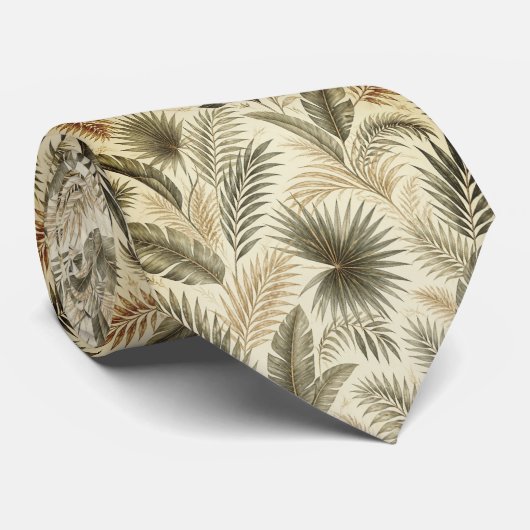 Tropisch Palmblad Luxe Stropdas (Opgerold)