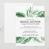 Tropisch palmblad met bridale doucheuitnodiging aankondiging (Voorkant / Achterkant)