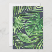 Tropisch palmblad met waterverf bladerblad save the date (Achterkant)
