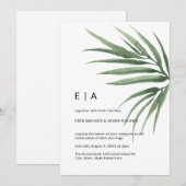 Tropisch palmblad minimalistisch groen kaart (Voorkant / Achterkant)