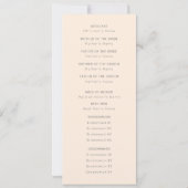 Tropisch palmblad minimalistisch trouwprogramma kaart (Achterkant)