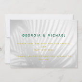 tropisch palmblad neon script modern trendy save the date (Achterkant)