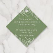 Tropisch palmblad overzicht ECHTE FOLIE Bedankjes Labels (Achterkant)