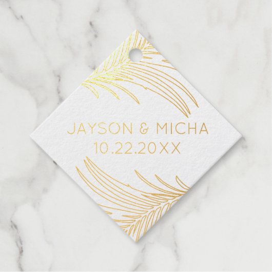 Tropisch palmblad overzicht ECHTE FOLIE Bedankjes Labels (Voorkant)