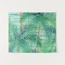 Tropisch Palmblad Patroon Kunst Wandkleed