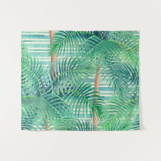 Tropisch Palmblad Patroon Kunst Wandkleed (Voorkant (horizontaal))