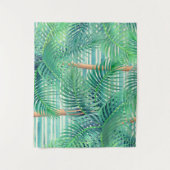 Tropisch Palmblad Patroon Kunst Wandkleed (Voorkant)