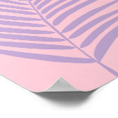 Tropisch palmblad roze en Paarse Poster (Hoek)