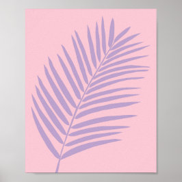 Tropisch palmblad roze en Paarse Poster