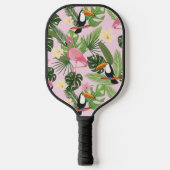 Tropisch palmblad roze pickleball paddle (Voorkant)