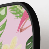 Tropisch palmblad roze pickleball paddle (Links Detail)