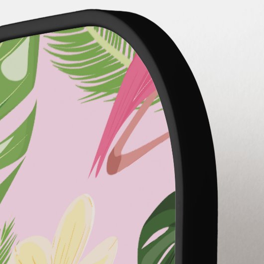 Tropisch palmblad roze pickleball paddle (Links Detail)