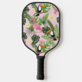 Tropisch palmblad roze pickleball paddle (Achterkant)